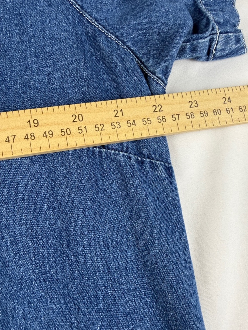 Falls Creek Denim Maxi Dress Button Down 100% Cotton Size XL Blue - Picture 5 of 6